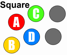 Square button layout commonly used in SNK games.